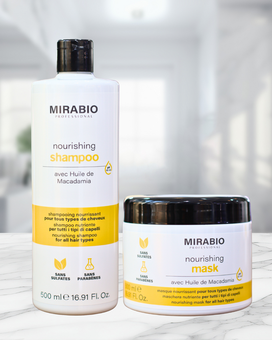 Mirabio nourishing (shampoo+Mask) - Sans sulfates - sans parabenes - sans sel